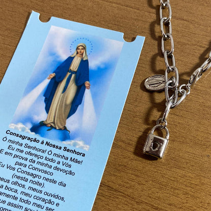 PULSEIRA CADEADO NOSSA SENHORA DAS GRAÇAS NA CARTELA (3 UNIDADES)