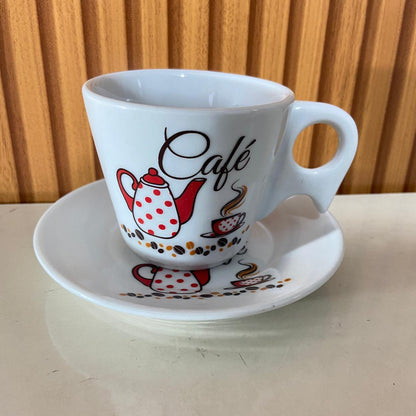 XÍCARA COM PIRES CAFÉ 200ML (1 UNIDADE)