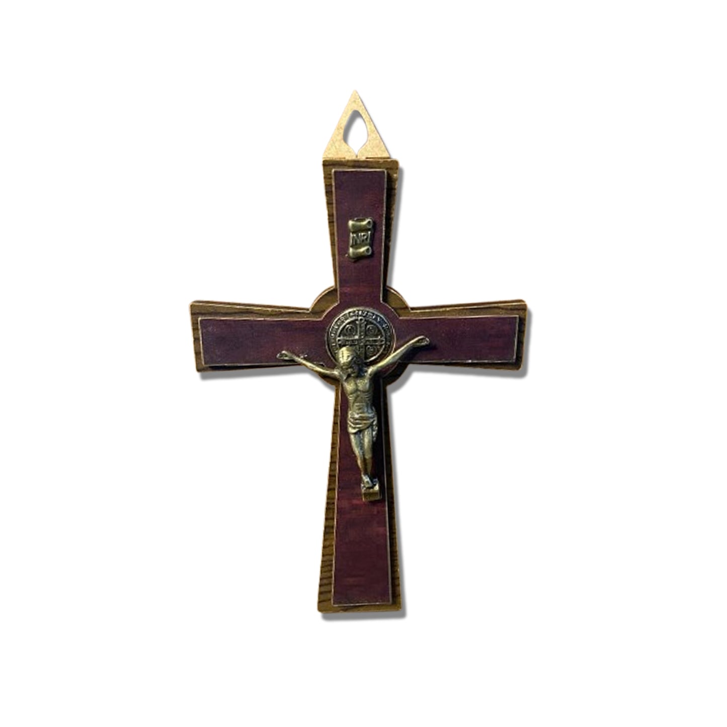 CRUCIFIXO MDF DE PAREDE MEDALHA SÃO BENTO 20CM (1 UNIDADE)