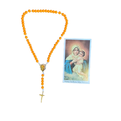 TERÇO PÉROLA LARANJA MÃE RAINHA 6MM (1 UNIDADE)