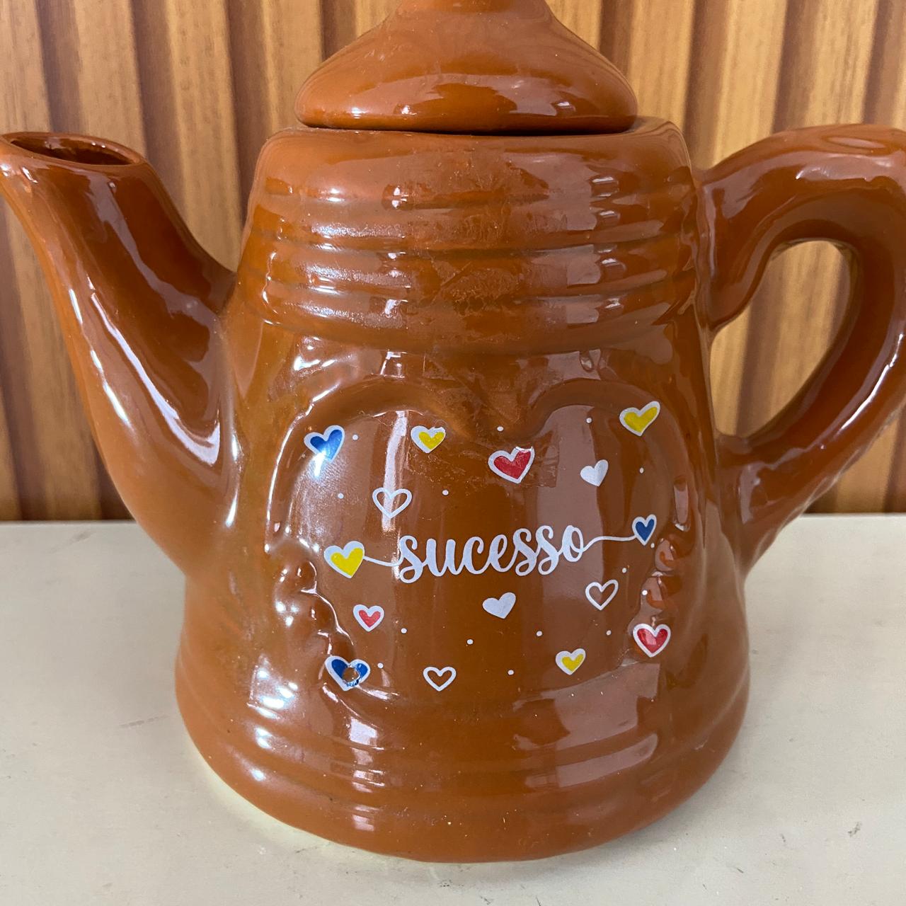 BULE DE PORCELANA MARROM SUCESSO 600ML (1 UNIDADE)