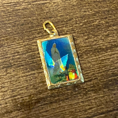 MEDALHA ALUMINIO QUADRADA NOSSA SENHORA DE FÁTIMA  (12UNIDADES)
