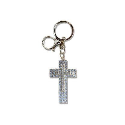 CHAVEIRO LUXO COM MOSQUETE CRUZ COM STRASS (6 UNIDADES)