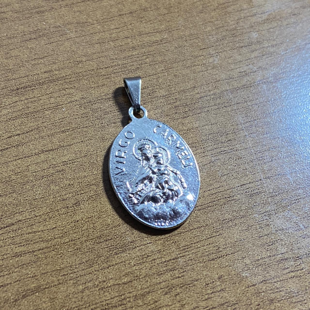 MEDALHA ITALIANA SAGRADO CORAÇÃO DE JESUS  E NOSSA SENHORA DO CARMO (6 UNIDADES)