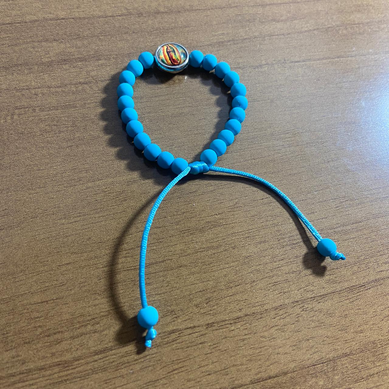 PULSEIRA EMBORRACHADA NOSSA SENHORA DE GUADALUPE AZUL REGULÁVEL (6 UNIDADES)
