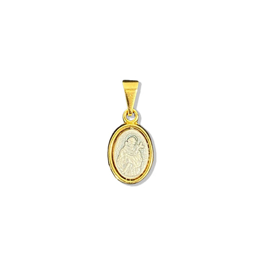 PINGENTE DOURADO OVAL SÃO FRANCISCO EM RELEVO (5 UNIDADES)