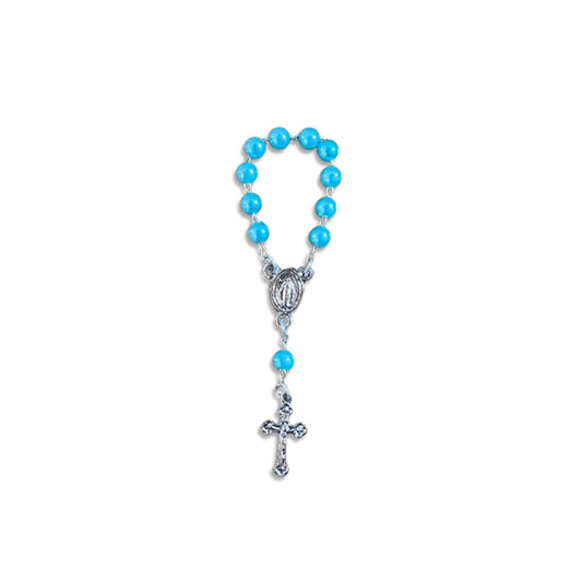 DEZENA DE DEDO PEROLA AZUL 6MM (12 UNIDADES)
