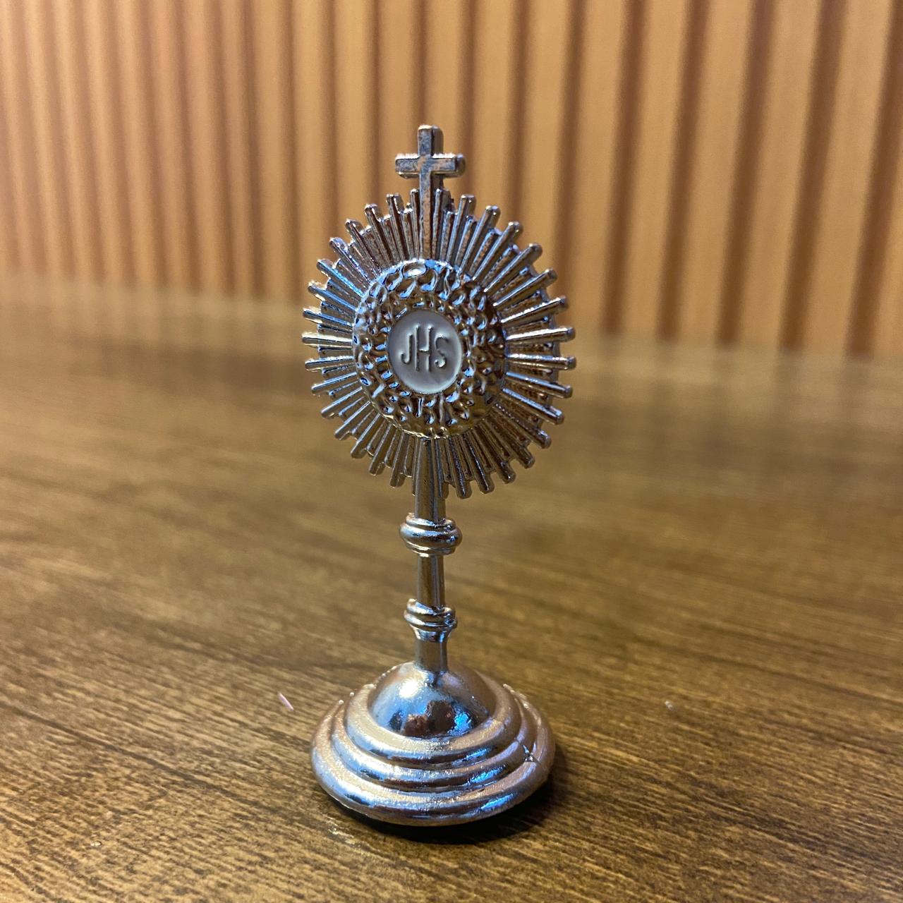 OSTENSÓRIO PRATEADO 06CM PARA CARRO  (6 UNIDADES)