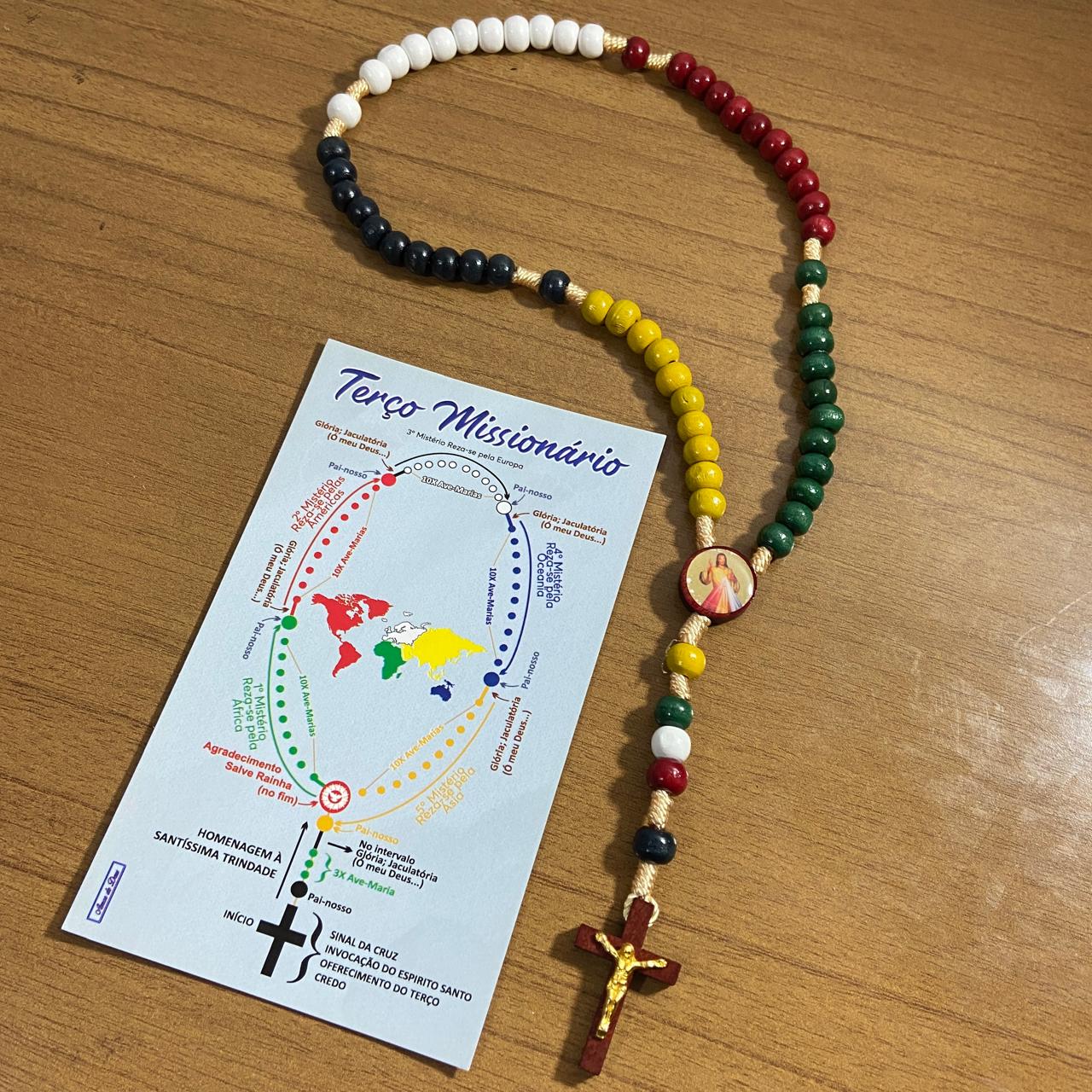 TERÇO DE MADEIRA MISSIONÁRIO (3 UNIDADES)