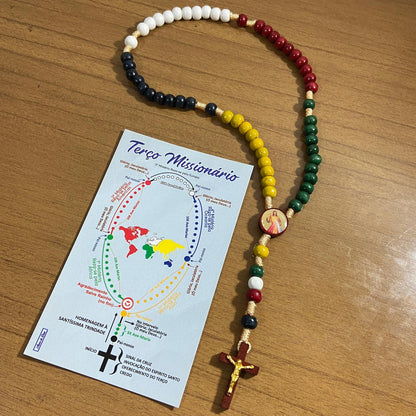 TERÇO DE MADEIRA MISSIONÁRIO (3 UNIDADES)