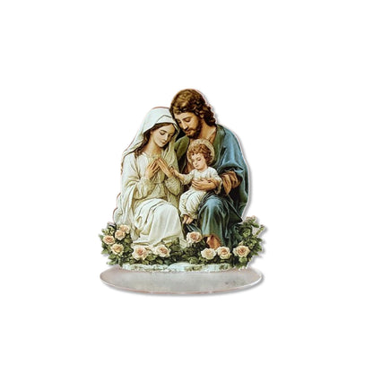 ADORNO DE MESA ACRÍLICO RESINADO SAGRADA FAMÍLIA 10,5CM (1 UNIDADE)