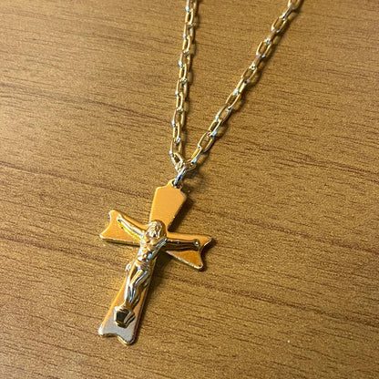 CORRENTE DOURADA COM CRUCIFIXO MOD2 ( 1 UNIDADE)