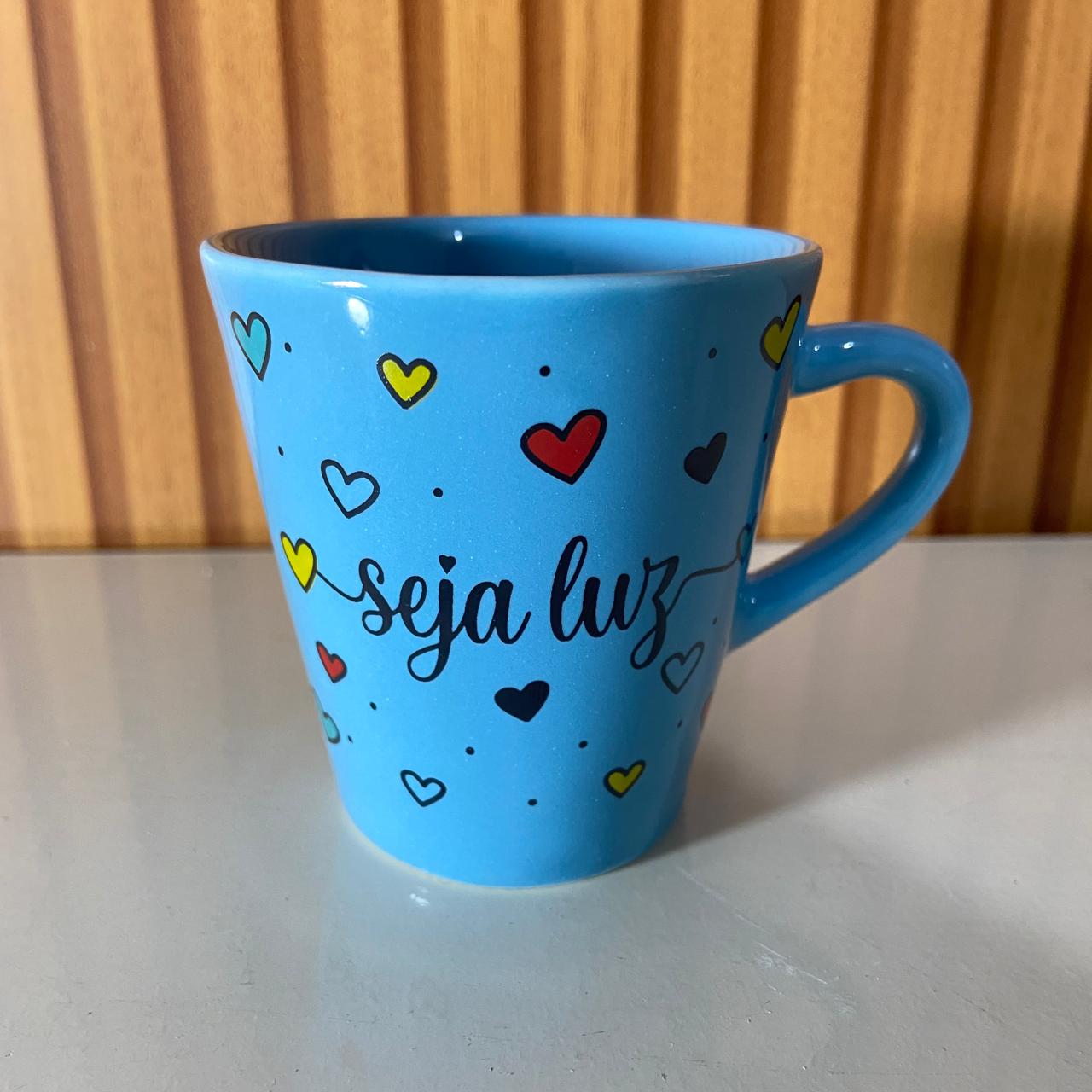 XÍCARA AZUL MOD1 SEJA LUZ 120ML (1 UNIDADE)