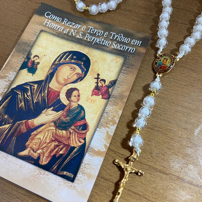 TERÇO ACRÍLICO NOSSA SENHORA DO PERPÉTUO SOCORRO 8MM (1 UNIDADES)