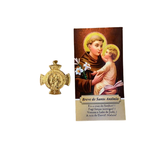 PINGENTE BREVE DOURADO DE SANTO ANTÔNIO (3 UNIDADES)