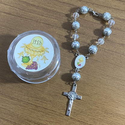 DEZENA PÉROLA EUCARISTIA 15CM (6 UNIDADES)