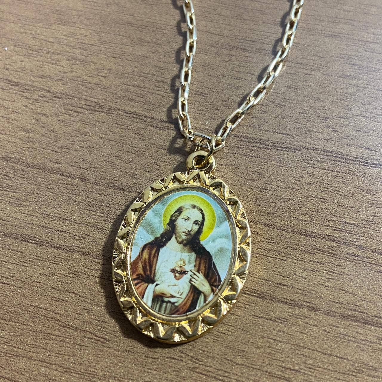 CORRENTE DOURADA SAGRADO CORAÇÃO DE JESUS ( 1 UNIDADES)