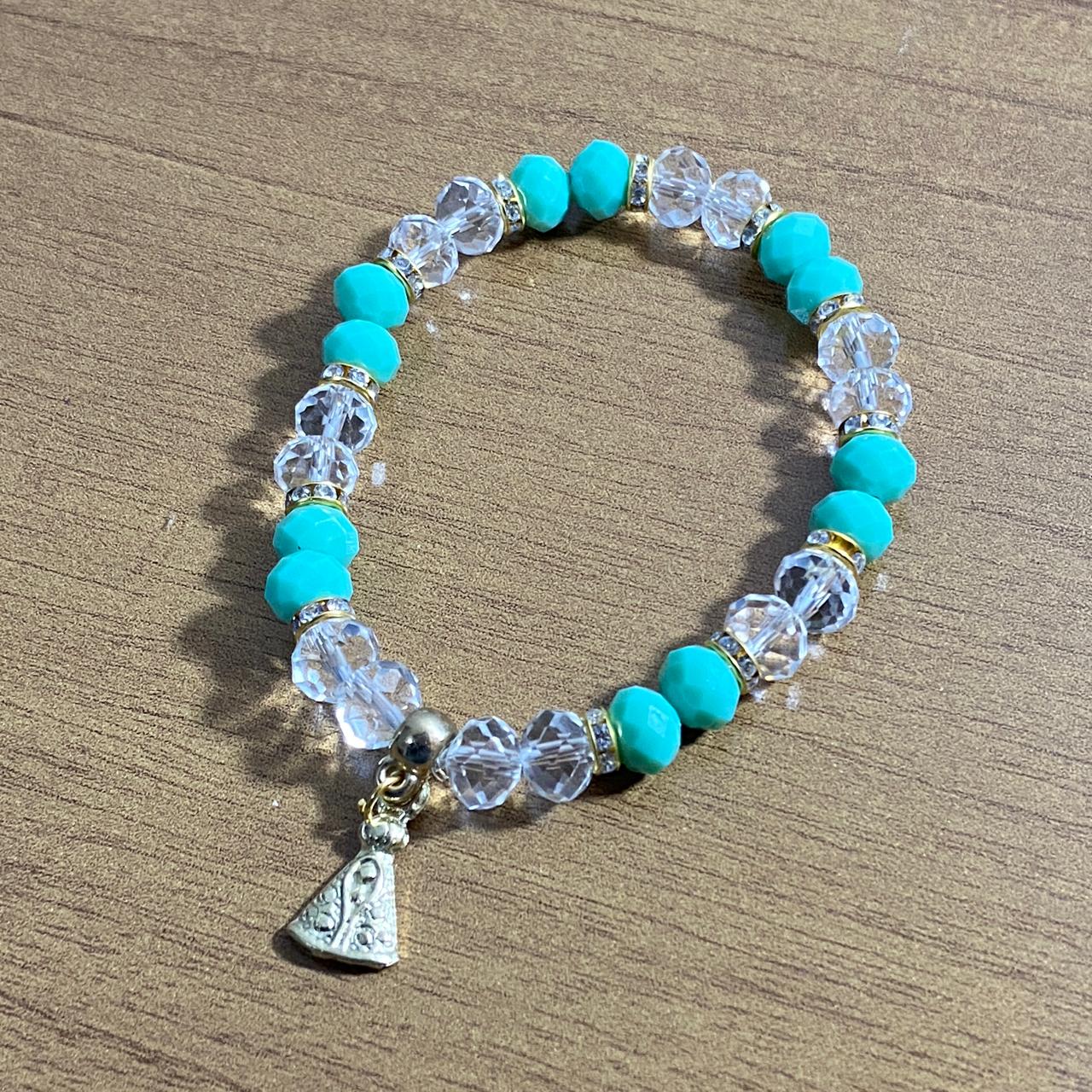 PULSEIRA CRISTAL VERDE NOSSA SENHORA APARECIDA  (06 UNIDADES)