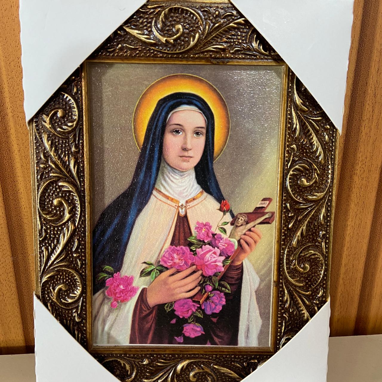 QUADRO COM MOLDURA RESINADO SANTA TERESINHA 20,5X15,5 (1 UNIDADE)