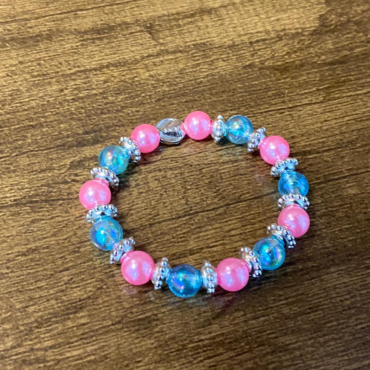 PULSEIRA PÉROLA INFANTILAZUL E ROSA NOSSA SENHORA APARECIDA (06 UNIDADES)