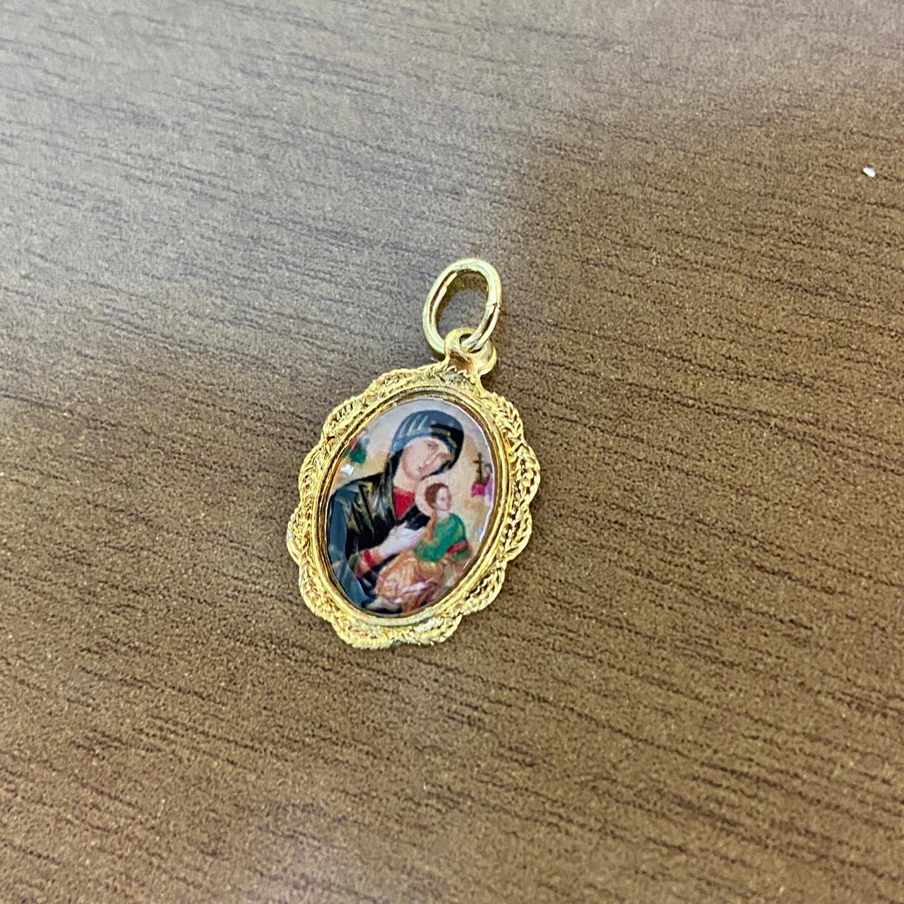 MEDALHA ALUMINIO NOSSA SENHORA DO PERPETUO SOCORRO (36 UNIDADES)