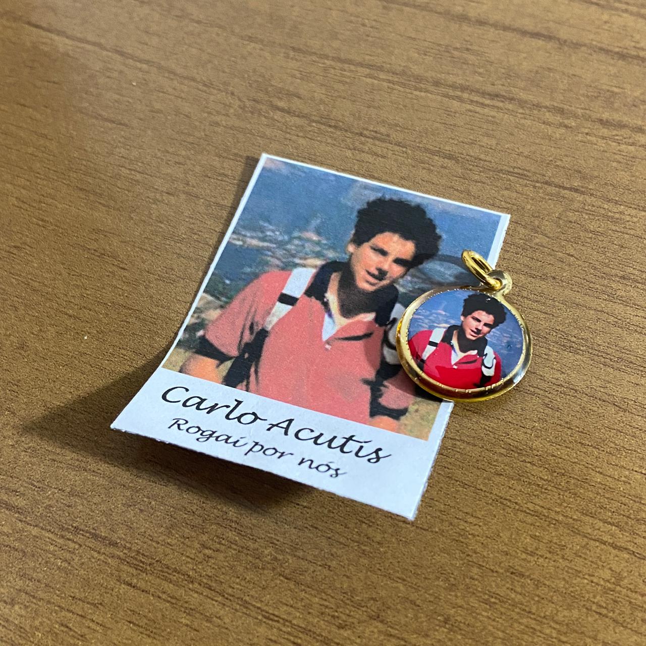 MEDALHA DUPLA FACE SÃO CARLO ACUTIS (12 UNIDADES)