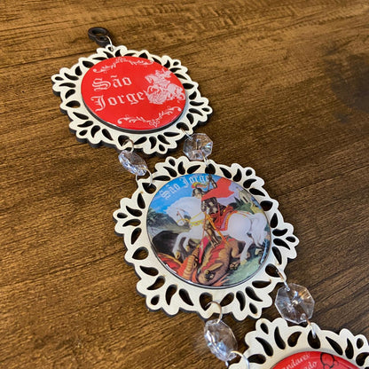 ADORNO TRIPLO REDONDO BRANCO SÃO JORGE (1 UNIDADE)