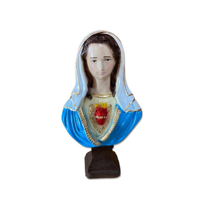 BUSTO DE GESSO IMACULADO CORAÇÃO DE MARIA 24CM (1 UNIDADE)