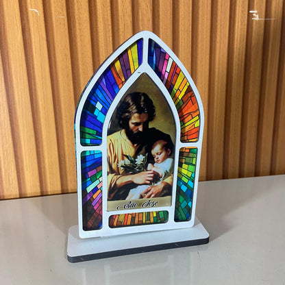 CAPELA MDF VITRAL SÃO JOSÉ 18CM (1 UNIDADE)