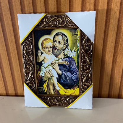 QUADRO COM MOLDURA RESINADO SÃO JOSÉ 20,5X15,5 (1 UNIDADE)
