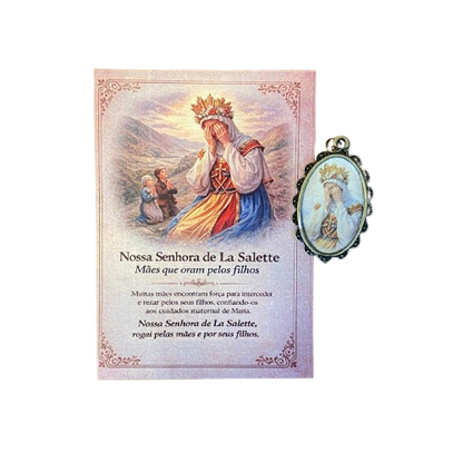MEDALHA OURO VELHO RESINADA NOSSA SENHORA DE SALETTE (01 UNIDADE)