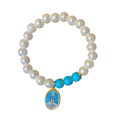 PULSEIRA PÉROLA NOSSA SENHORA APARECIDA MOD2 (01 UNIDADE)
