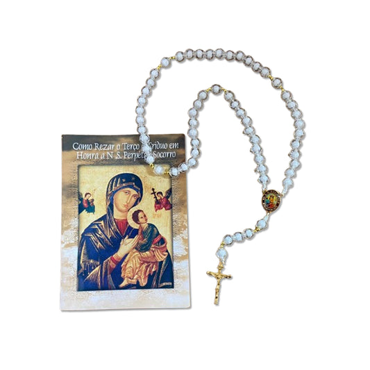 TERÇO ACRÍLICO NOSSA SENHORA DO PERPÉTUO SOCORRO 8MM (1 UNIDADES)