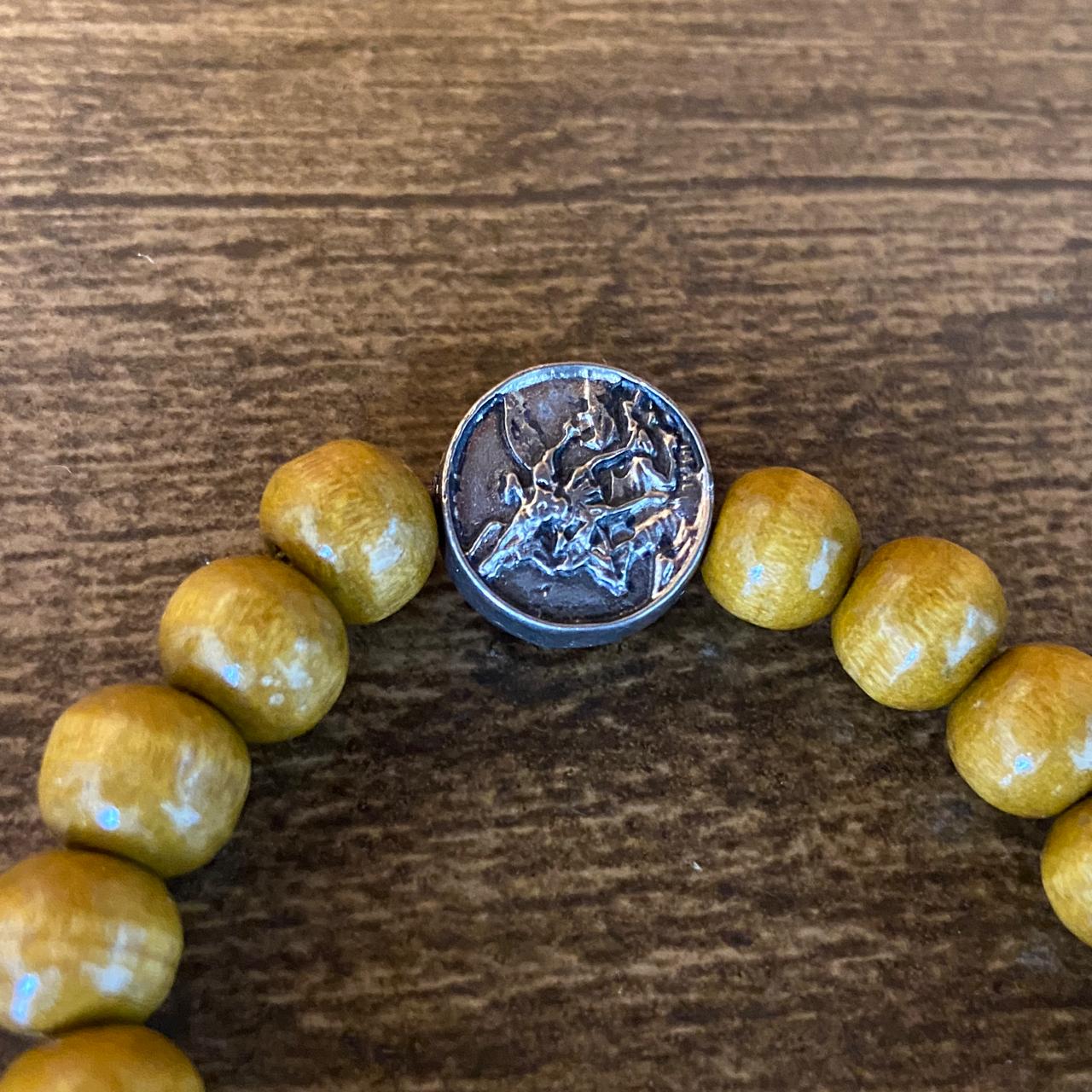 PULSEIRA DE MADEIRA MARROM REGULAVEL SÃO MIGUEL ARCANJO (3 UNIDADES)