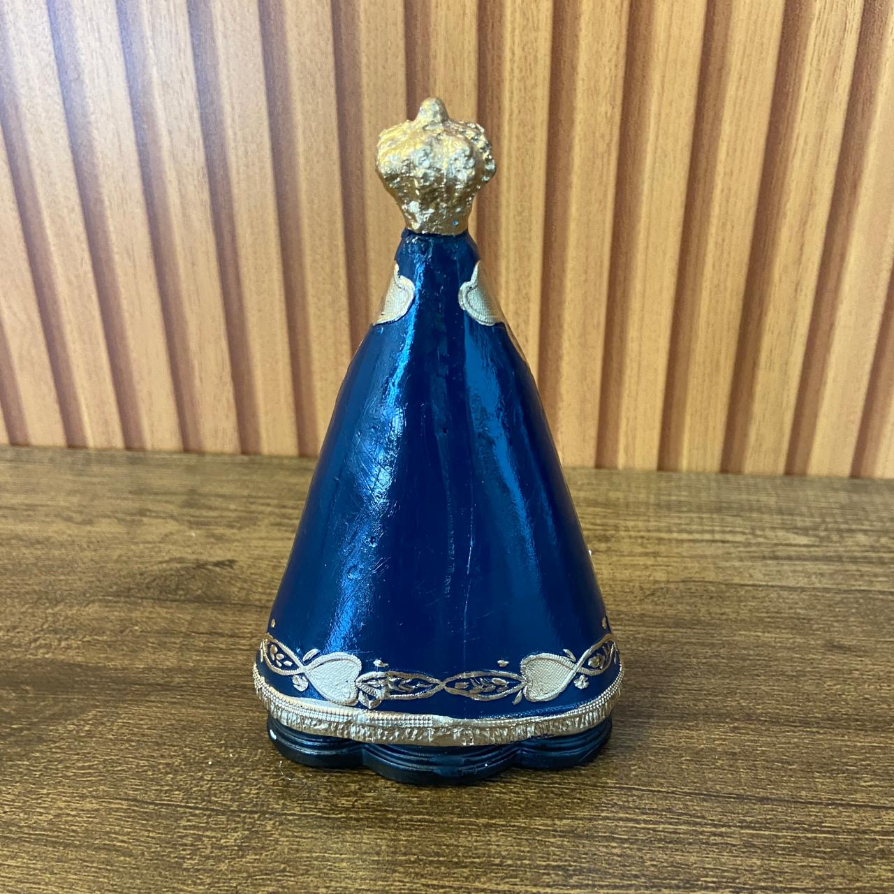 IMAGEM DE GESSO NOSSA SENHORA APARECIDA PINTADA 14,5CM  (1 UNIDADE)