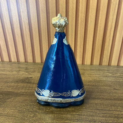 IMAGEM DE GESSO NOSSA SENHORA APARECIDA PINTADA 14,5CM  (1 UNIDADE)