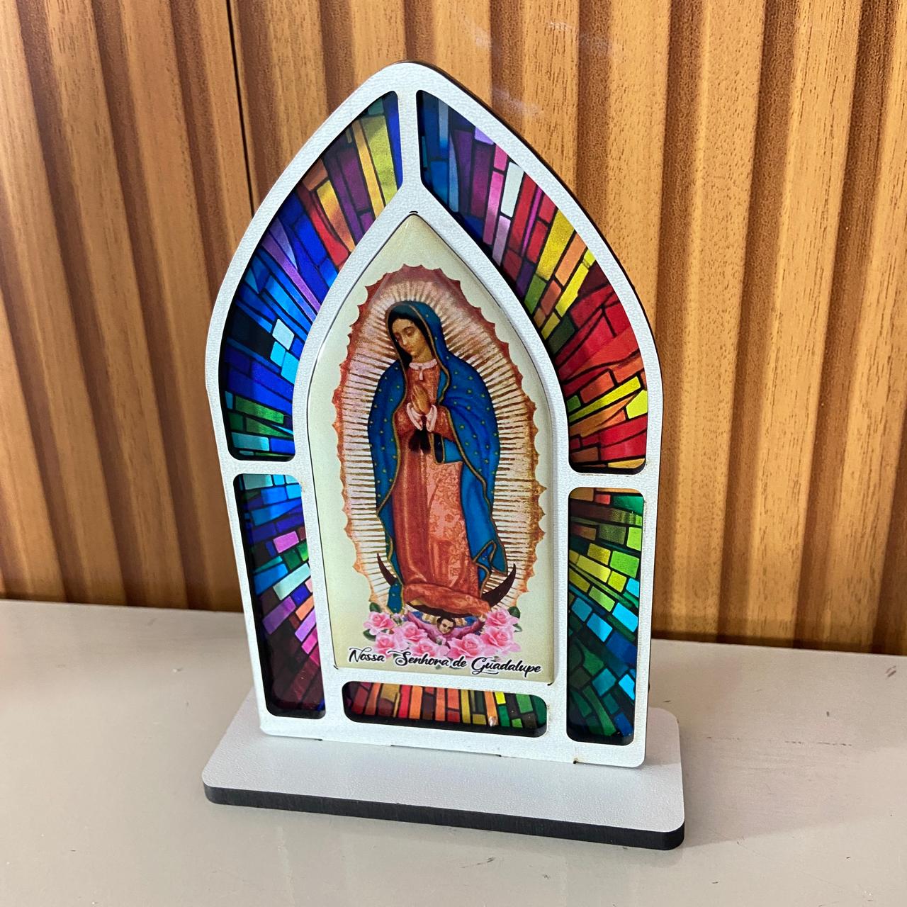 CAPELA MDF VITRAL NOSSA SENHORA DE GUADALUPE 18CM (1 UNIDADE)