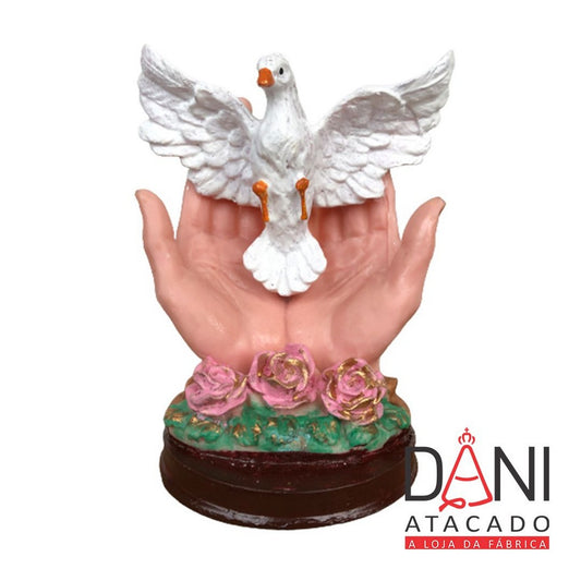 IMAGEM DE RESINA NACIONAL MÃOS ESPIRITO SANTO 14CM (1 UNIDADE)