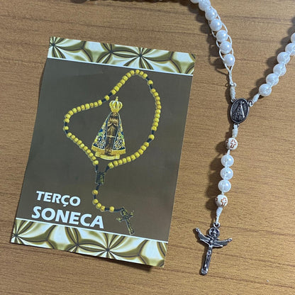 TERÇO PÉROLA SONECA NOSSA SENHORA APARECIDA 8MM (1 UNIDADE)