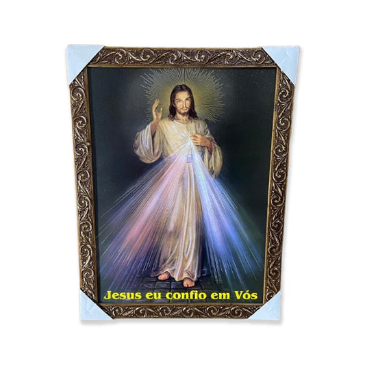QUADRO COM MOLDURA RESINADO JESUS MISERICORDIOSO 44CMX34CM (1 UNIDADE)