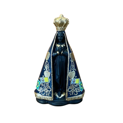 IMAGEM DE GESSO NOSSA SENHORA APARECIDA PINTADA 14,5CM  (1 UNIDADE)