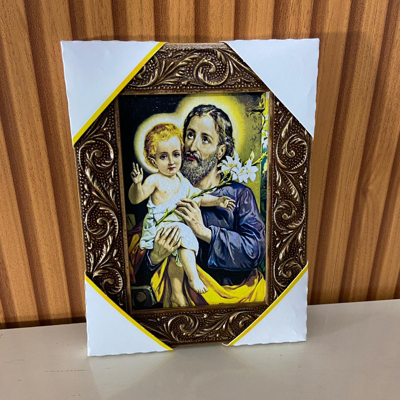 QUADRO COM MOLDURA RESINADO SÃO JOSÉ 20,5X15,5 (1 UNIDADE)