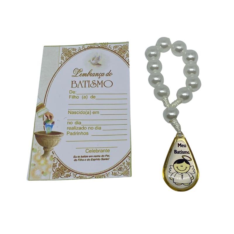DEZENA DE DEDO PEROLA GOTA LEMBRANÇA BATISMO BRANCA 6MM (1 UNIDADES)