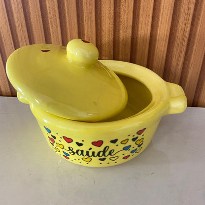 PANELINHA DE PORCELANA AMARELA SAÚDE (1 UNIDADE)
