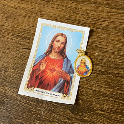 MEDALHA ALUMINIO SAGRADO CORAÇÃO DE JESUS (36 UNIDADES)