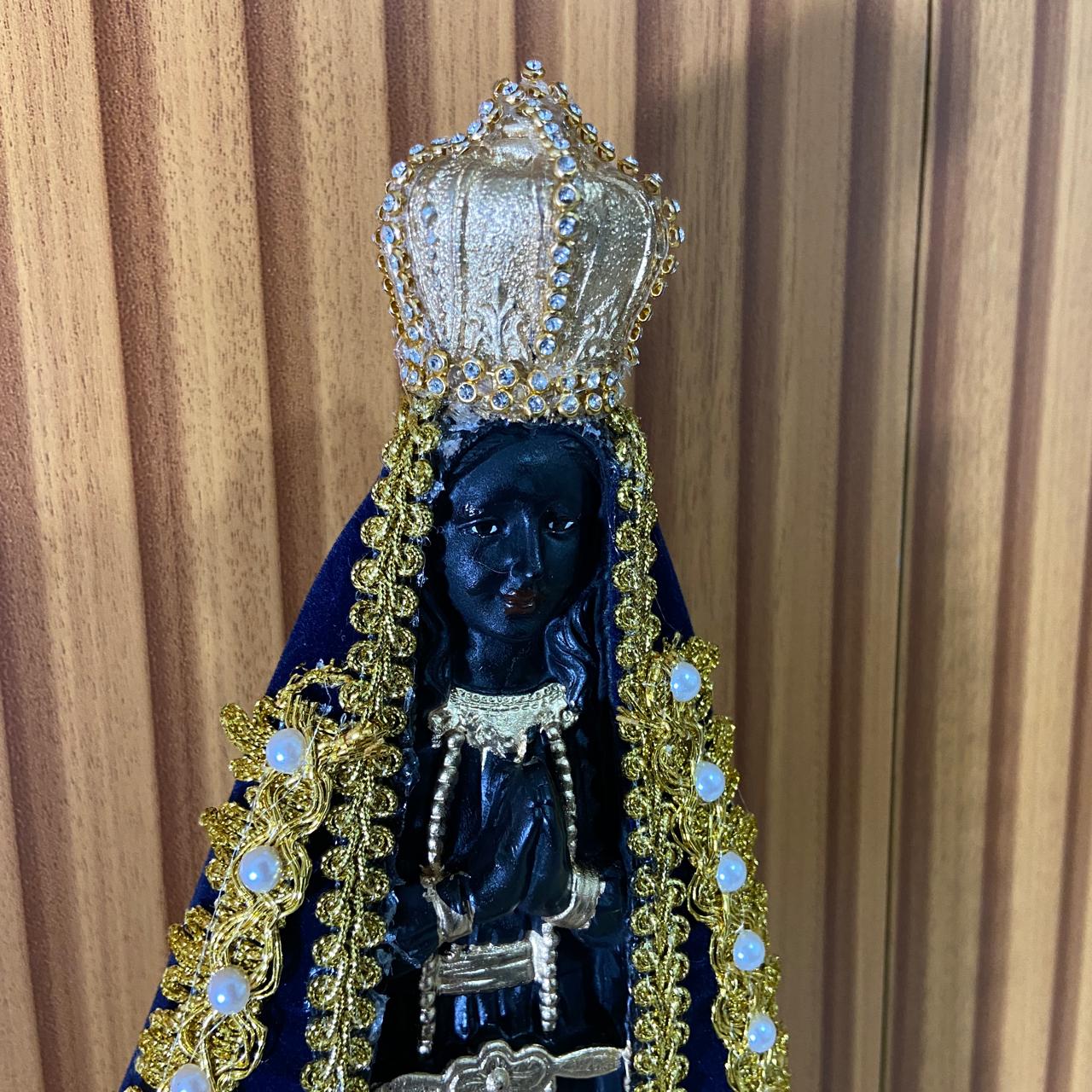 IMAGEM DE GESSO NOSSA SENHORA APARECIDA COM MANTO  31CM  (1 UNIDADE)