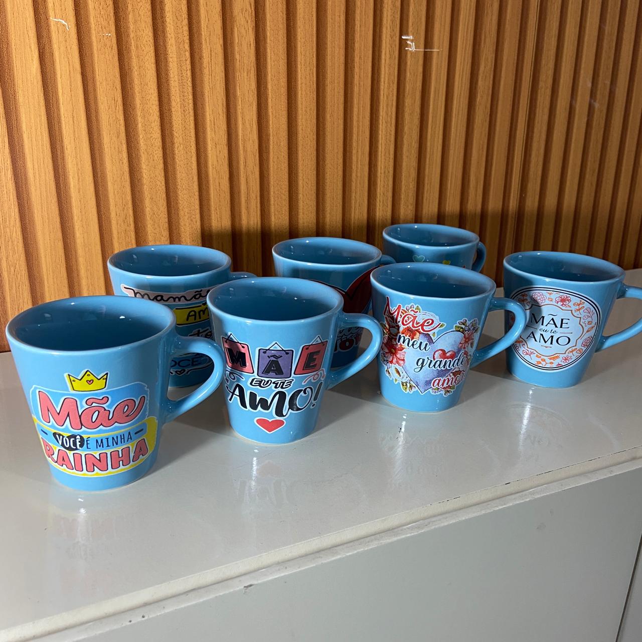 XÍCARA AZUL MOD1 MÃE - FRASES SORTIDAS 120ML (1 UNIDADE)