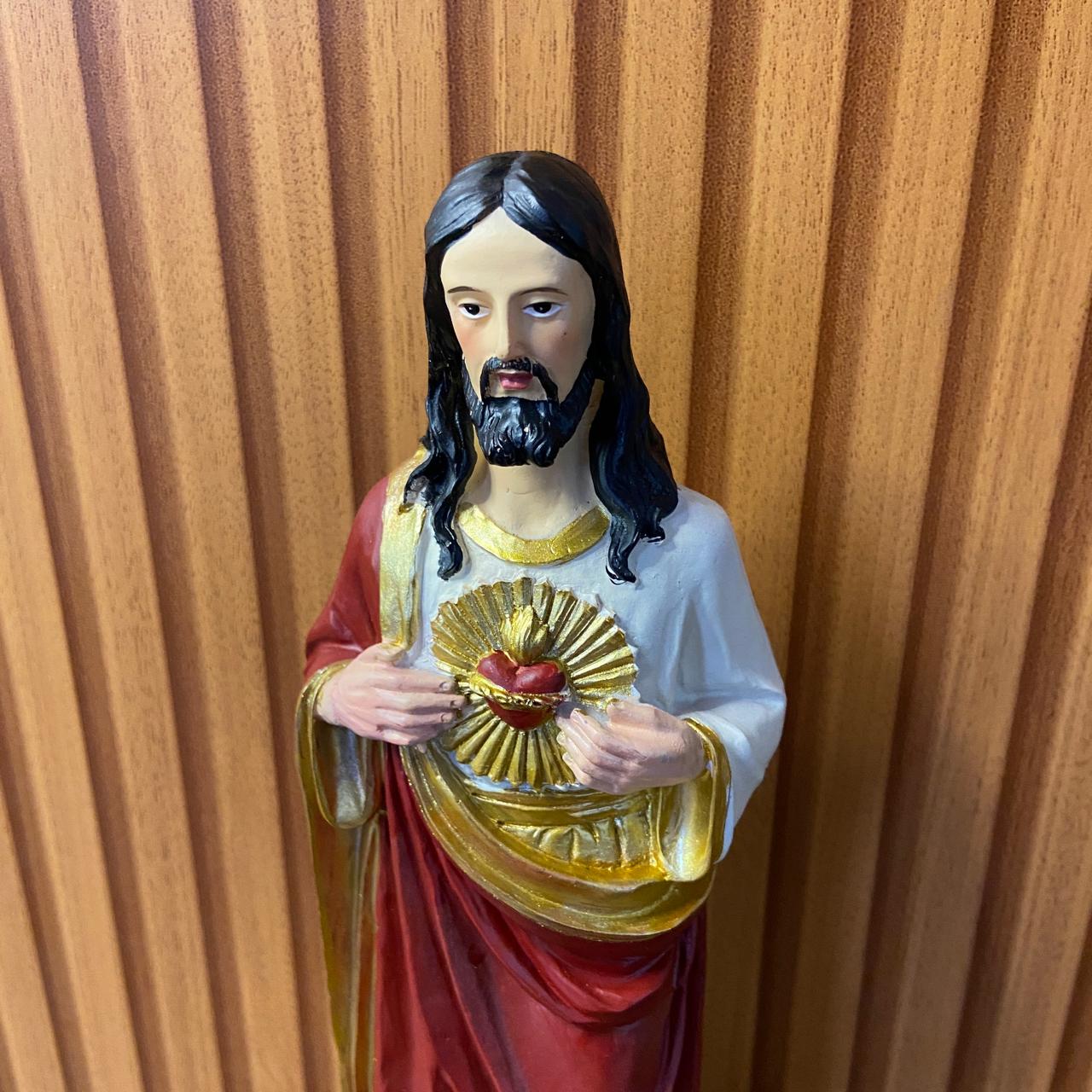 IMAGEM DE RESINA IMPORTADA SAGRADO CORAÇÃO DE JESUS 30CM (1 UNIDADE)