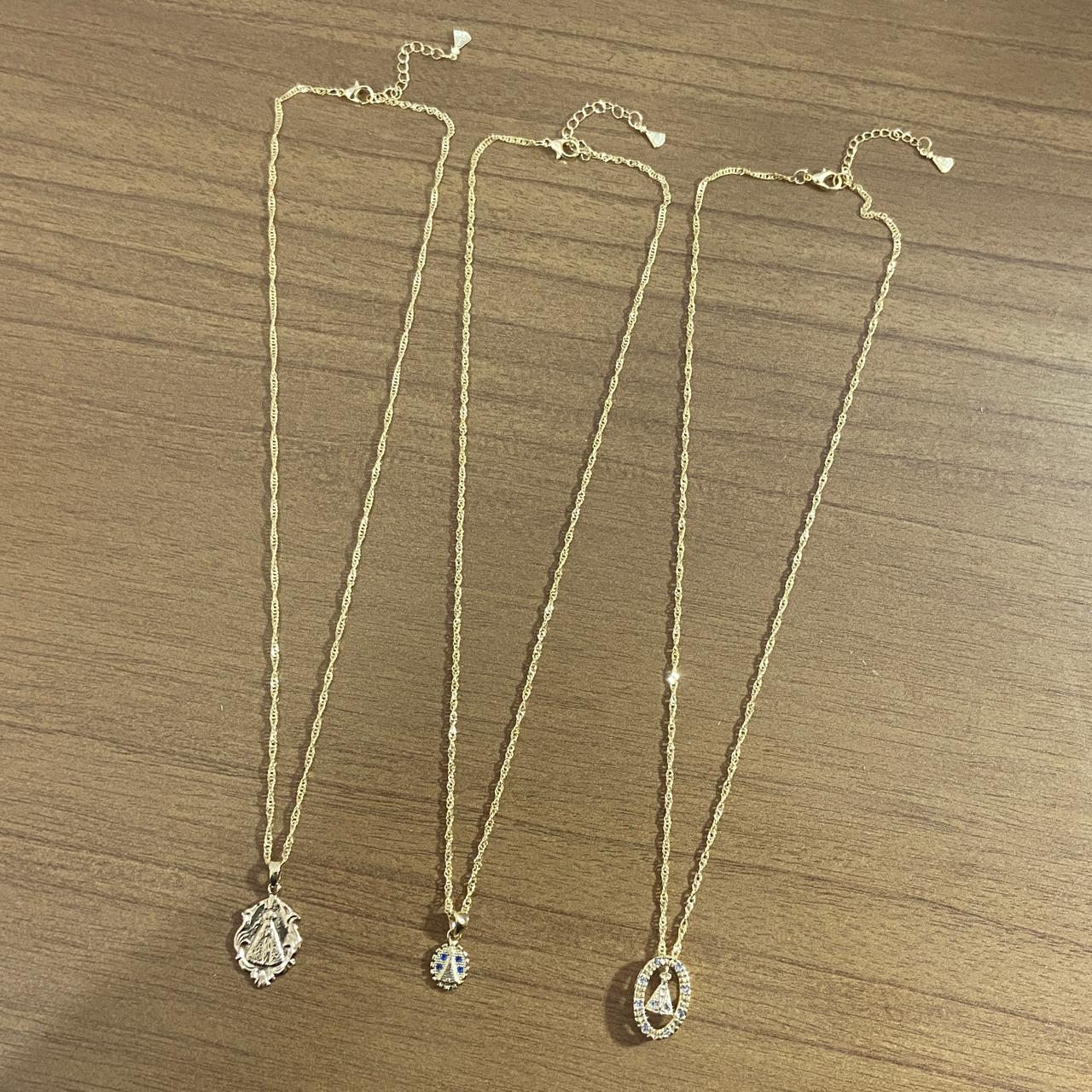 CORRENTE DOURADA NOSSA SENHORA APARECIDA MODELOS SORTIDOS MOD2 (3 UNIDADES)