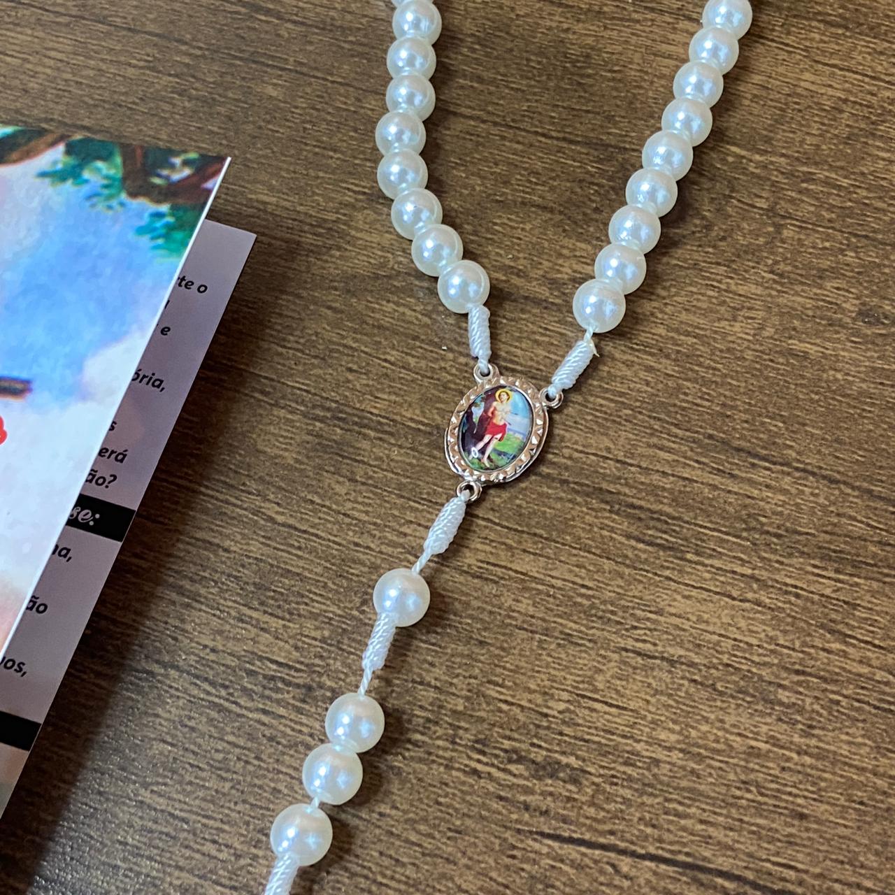 TERÇO PÉROLA SÃO SEBASTIÃO 8MM (1 UNIDADE)